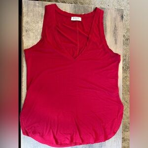 Babaton Sleeveless Red V Neck Tank Top Small